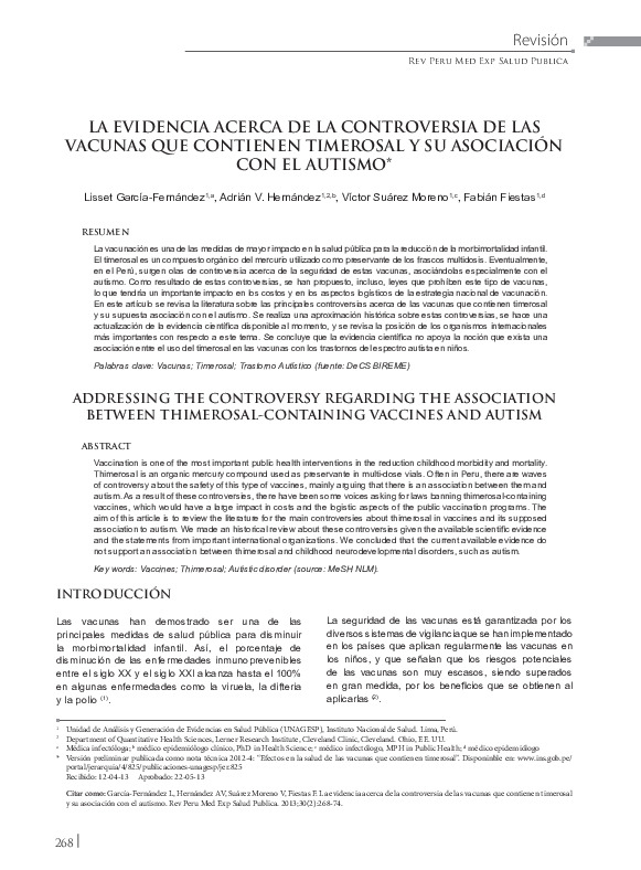 LA EVIDENCIA ACERCA DE LA CONTROVERSIA DE LAS VACUNAS CON VS AUTISMO.pdf LA EVIDENCIA ACERCA DE LA CONTROVERSIA DE LAS VACUNAS CON VS AUTISMO.pdf