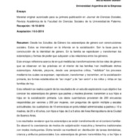 Estereotipos de género transmitidos a los niños y niñas en la familia postpatriarcal